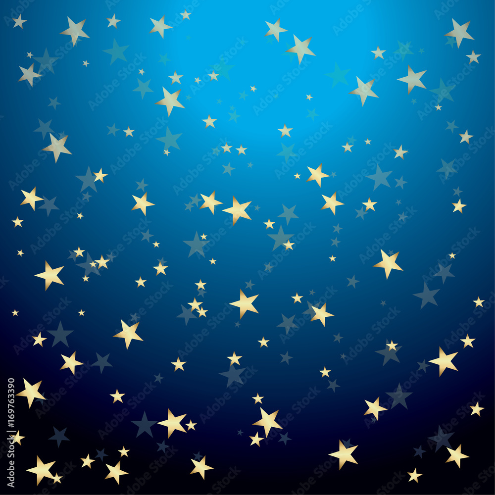 Graphic golden stars ,on the dark blue sky background, illustration Vector Graphic golden stars ,on the dark blue sky background, illustration Vector