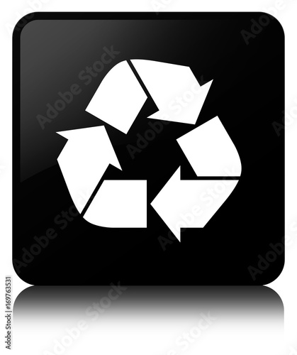 Recycle icon black square button