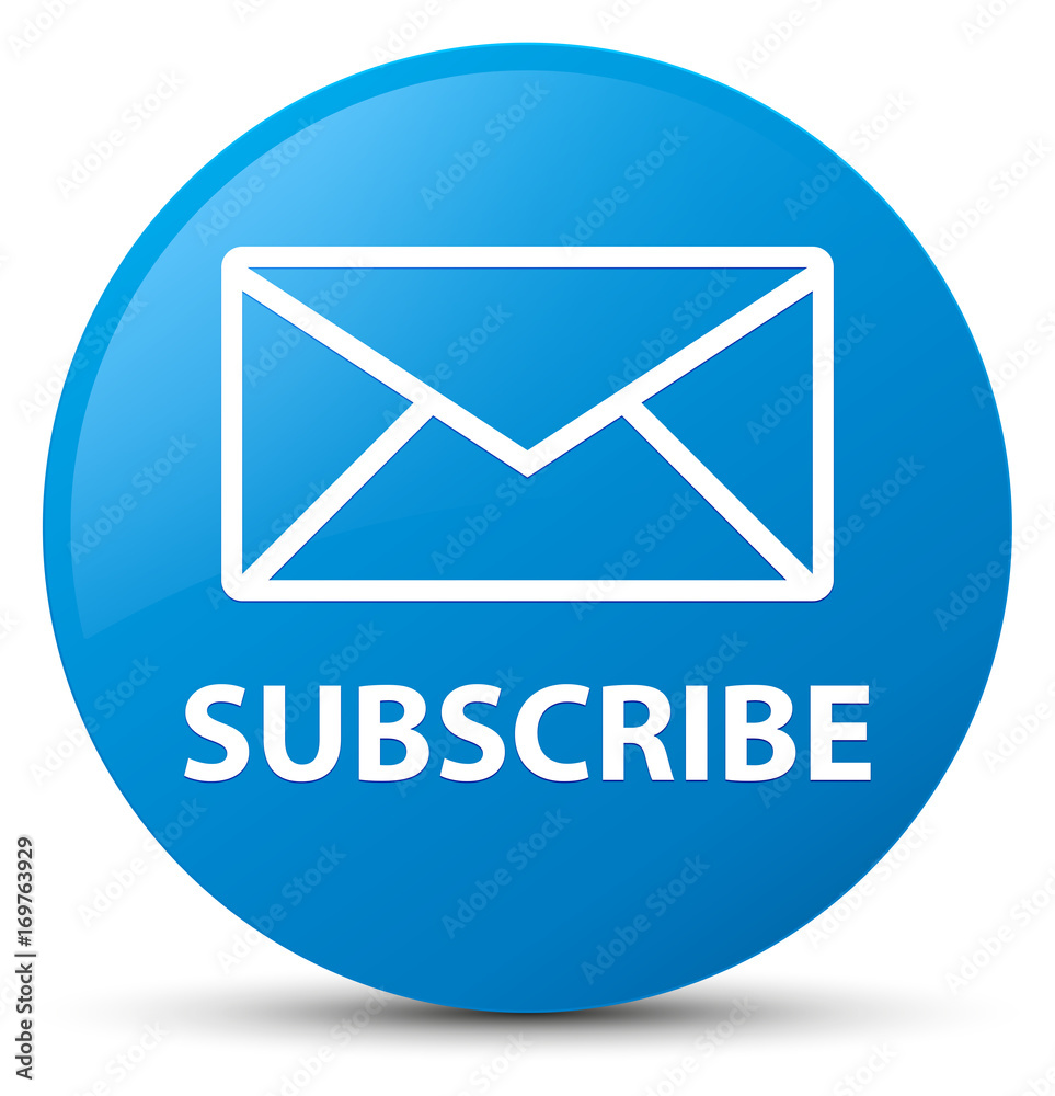 Subscribe (email icon) cyan blue round button Subscribe (email icon) cyan blue round button
