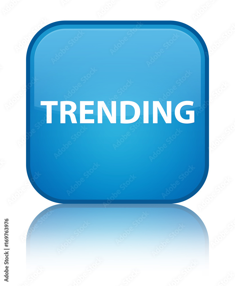 Trending special cyan blue square button Trending special cyan blue square button