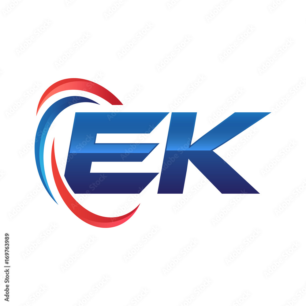 initial letter logo swoosh red blue initial letter logo swoosh red blue
