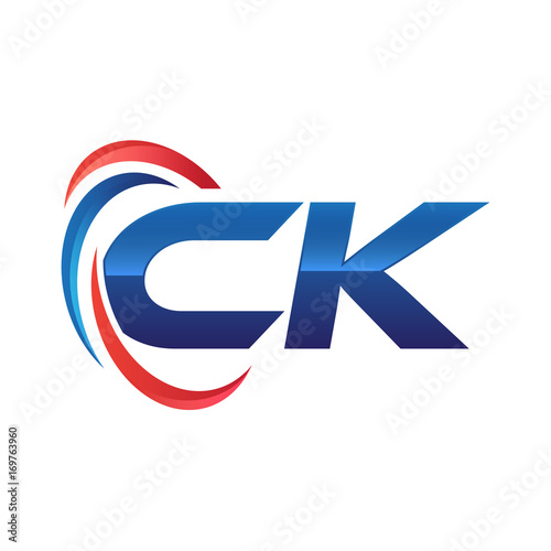 Free Download initial letter logo swoosh red blue - GFXLoad