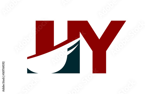 Free Download UY Red Negative Space Square Swoosh Letter Logo - GFXLoad