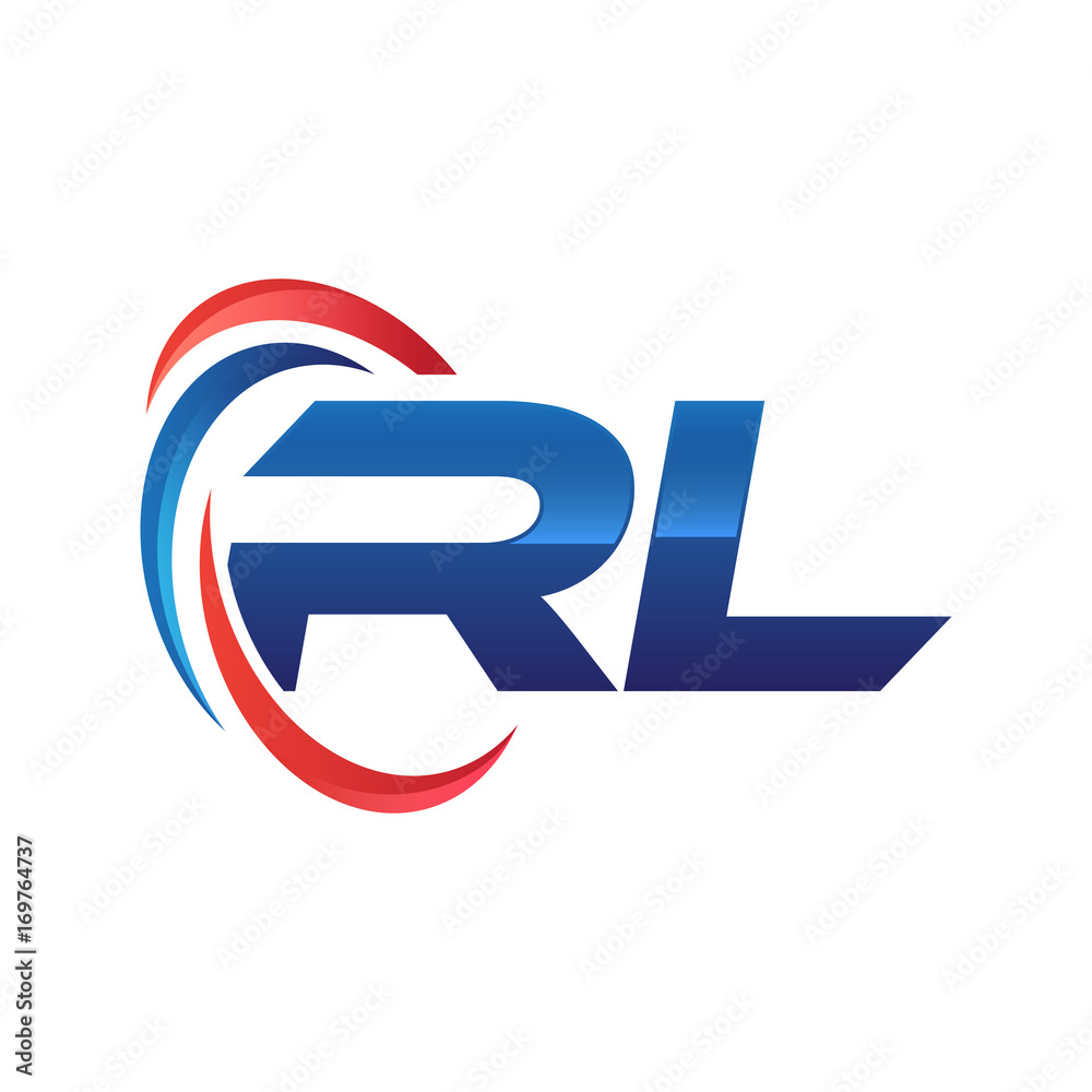 initial letter logo swoosh red blue initial letter logo swoosh red blue