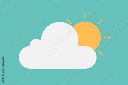 cloud and sun weather icon pastel tone