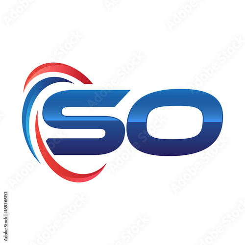 Free Download initial letter logo swoosh red blue - GFXLoad
