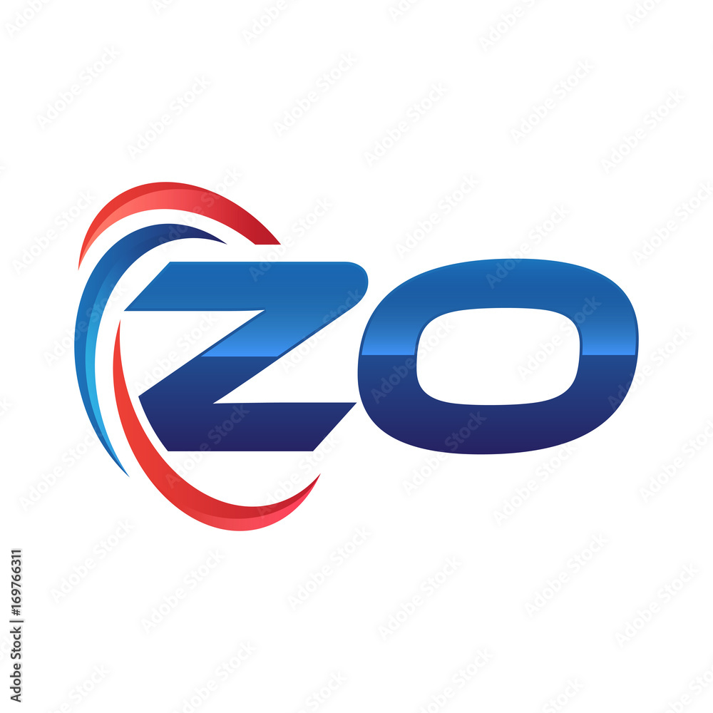 initial letter logo swoosh red blue initial letter logo swoosh red blue