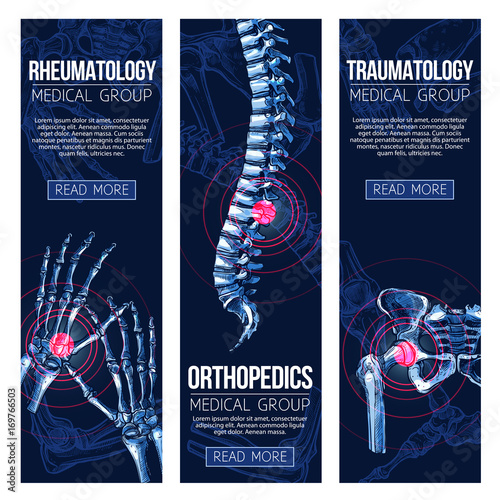 Medical vector banners rheumatology traumatology