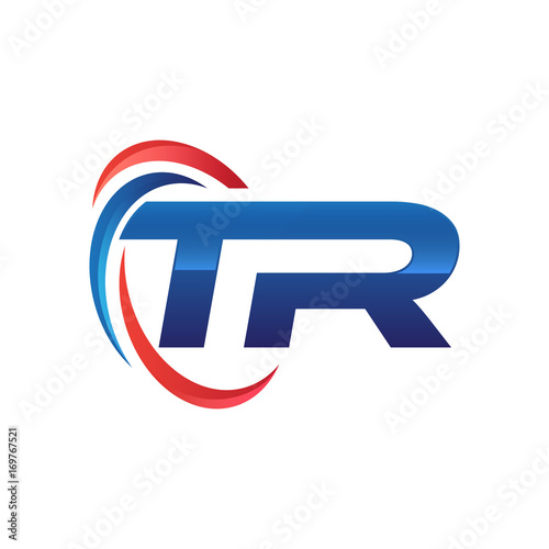 Free Download initial letter logo swoosh red blue - GFXLoad