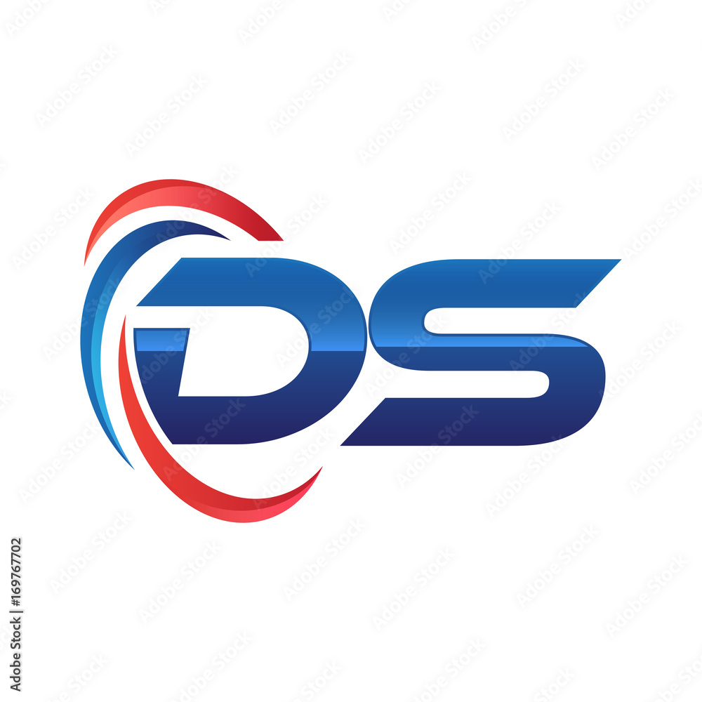 initial letter logo swoosh red blue initial letter logo swoosh red blue