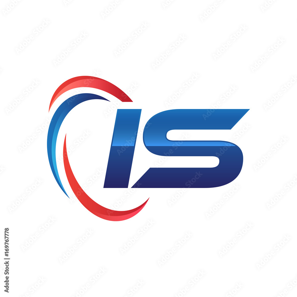 initial letter logo swoosh red blue initial letter logo swoosh red blue