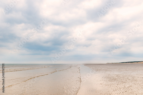 Sandy Formby Beach  near Liverpool on a cloudy day