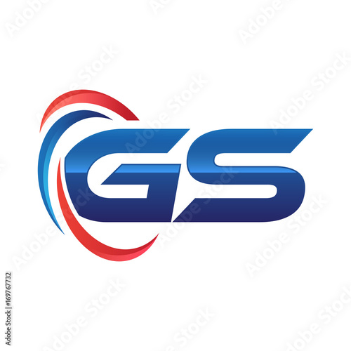 Free Download initial letter logo swoosh red blue - GFXLoad