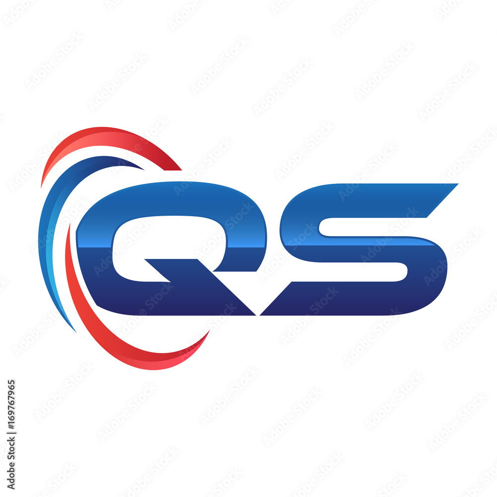 initial letter logo swoosh red blue initial letter logo swoosh red blue