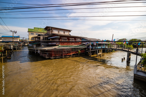 Sa Khla village, Thai traditional waterfront village in countryside of Bangkok, Thailand