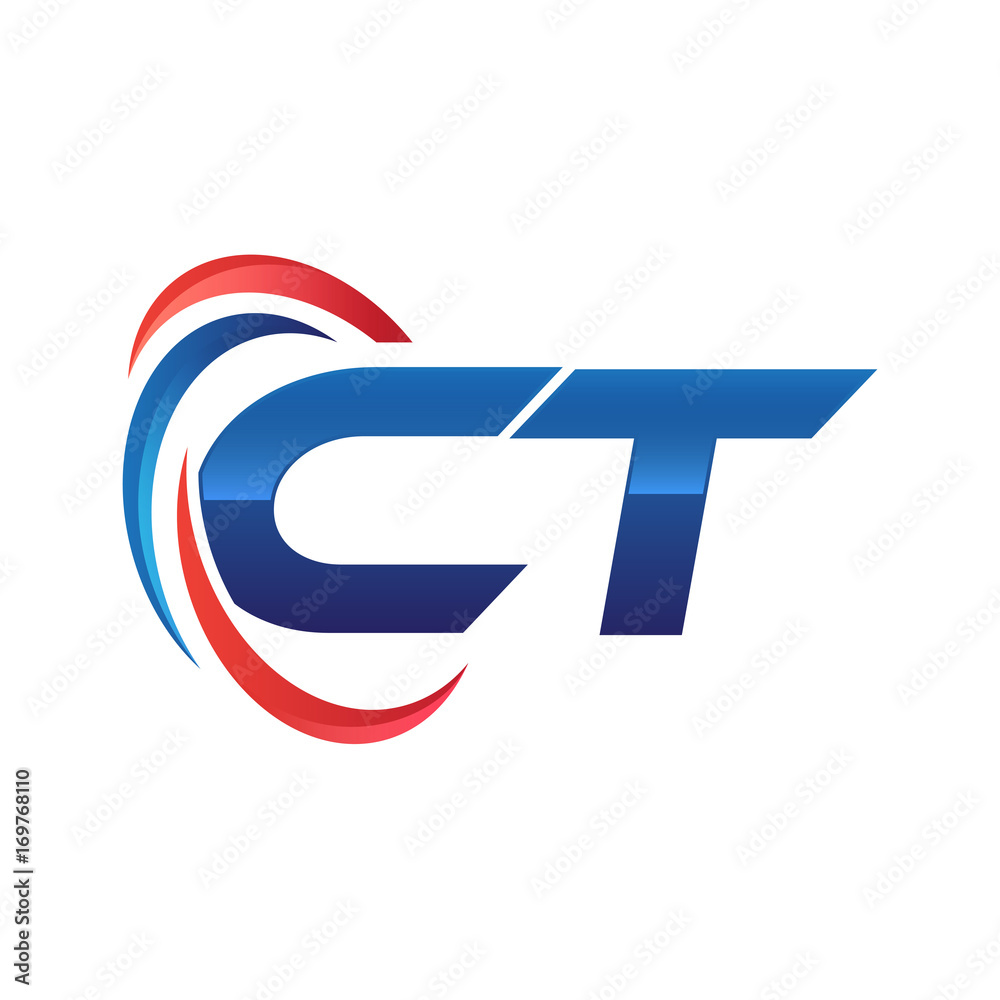 initial letter logo swoosh red blue initial letter logo swoosh red blue
