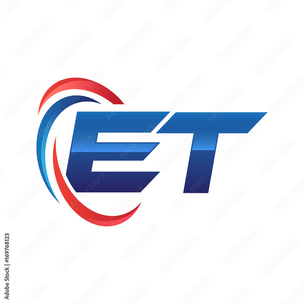 initial letter logo swoosh red blue initial letter logo swoosh red blue