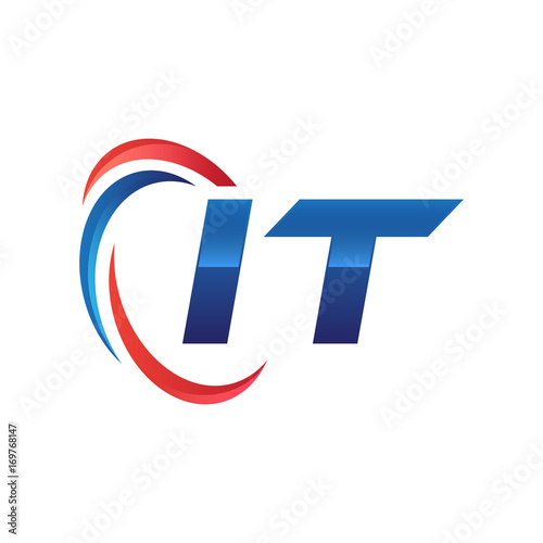 Free Download initial letter logo swoosh red blue - GFXLoad