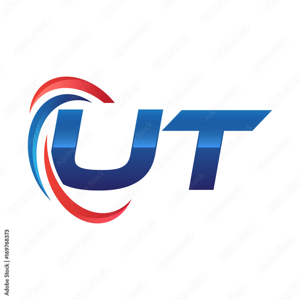 initial letter logo swoosh red blue initial letter logo swoosh red blue