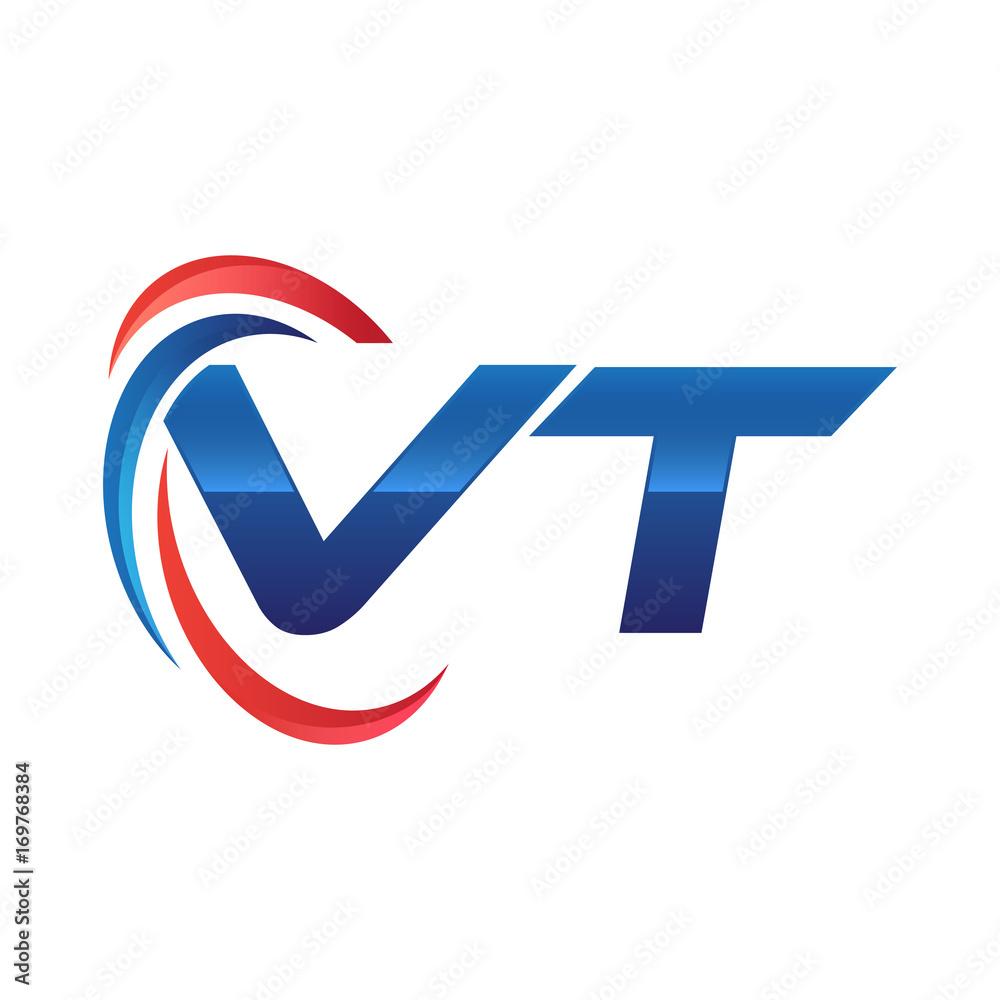 initial letter logo swoosh red blue initial letter logo swoosh red blue