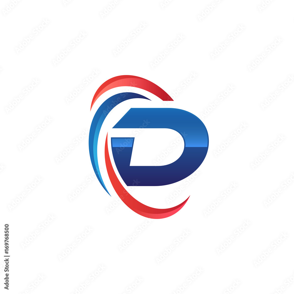 initial letter logo swoosh red blue initial letter logo swoosh red blue