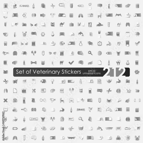 Set of veterinary stickers
