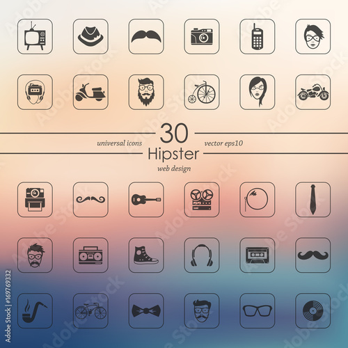 Set of hipster icons