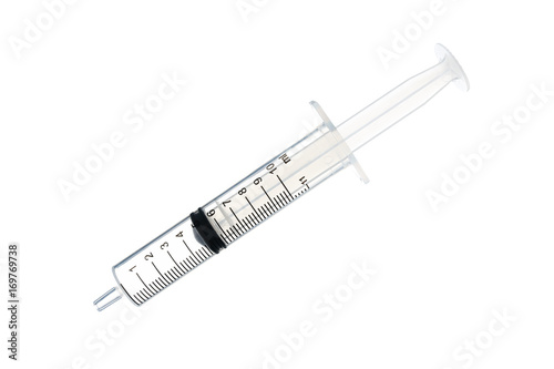 one syringe isolated on white