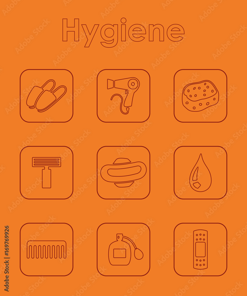 Set of hygiene simple icons