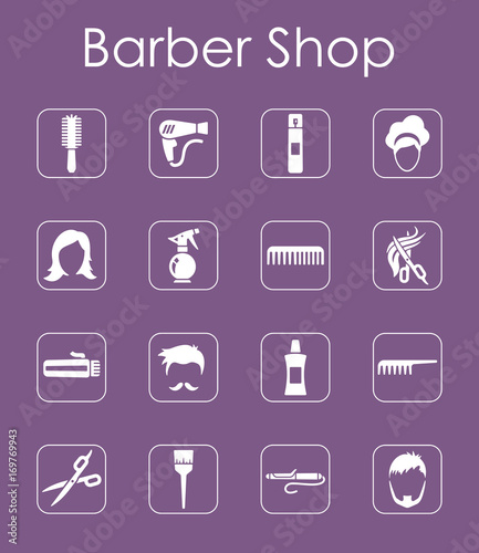 Set of barbershop simple icons