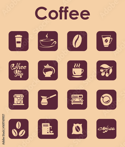 Set of coffee simple icons © palau83