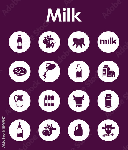 Set of milk simple icons