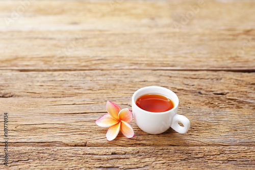 Red tea and flower