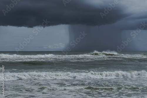 Obraz na plátně Dangerous Dark Storm Coming Ashore in Florida