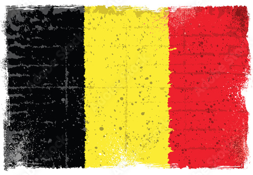Grunge elements with flag of Belgium. 