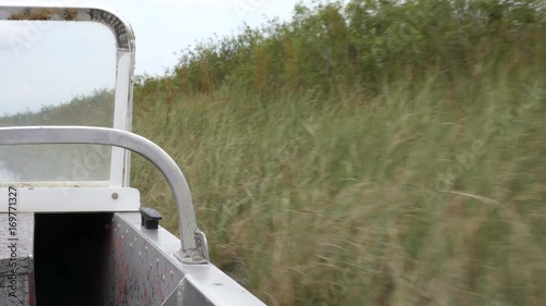 On board airboat tour in Everglades National Park, Florida.