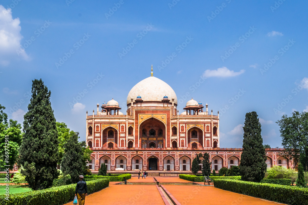 Humayun's Tomb,  Delhi with blue sky