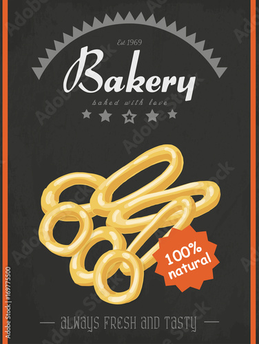 Vector poster with a bread product in a sketch style © nafanya241