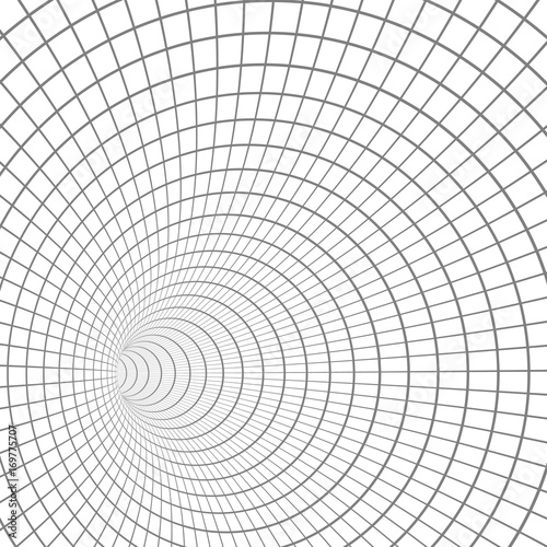 Fototapeta Naklejka Na Ścianę i Meble -  Illustration of Vector Tunnel Background. 3D Wireframe Grid Tunnel