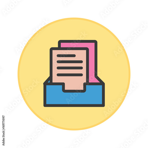 Document file icon yellow button