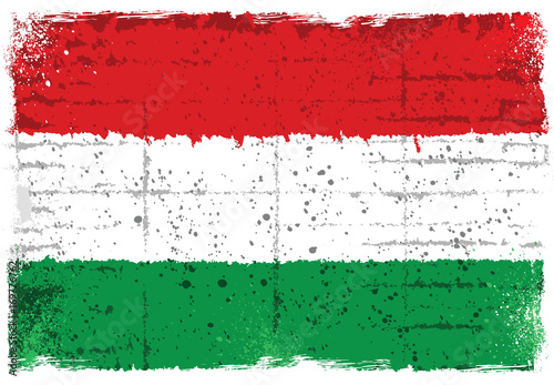 Photography Grunge elements with flag of Hungary.