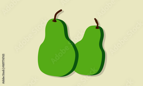 Pears in Flat Style Design