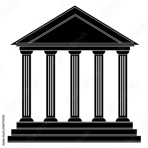 Columns ancient greek historic bank building vector eps 10