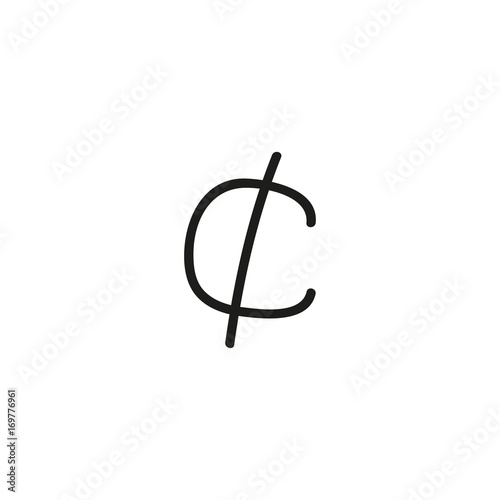 doodle cent icon stock vector design