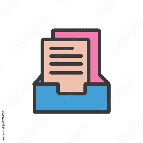 Document file icon cartoon style