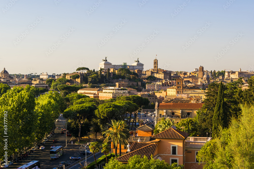 View of Rome from the hill of aventin