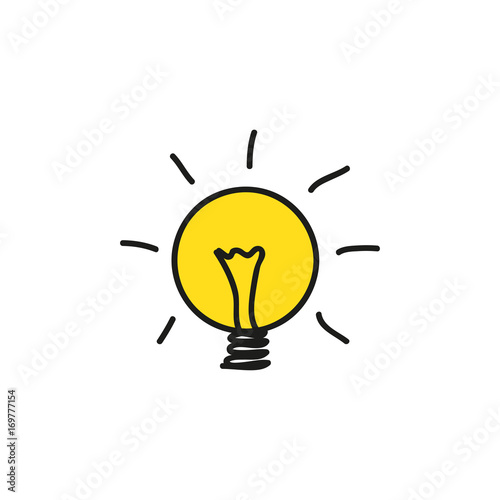 doodle bulb icon