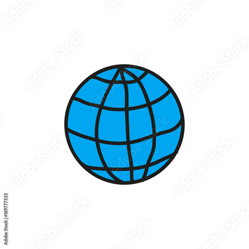 doodle globe icon vector design