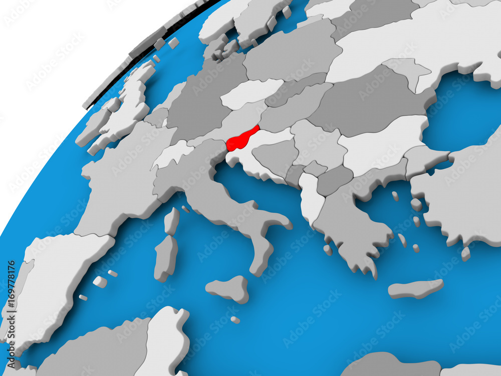 Fototapeta premium Map of Slovenia in red