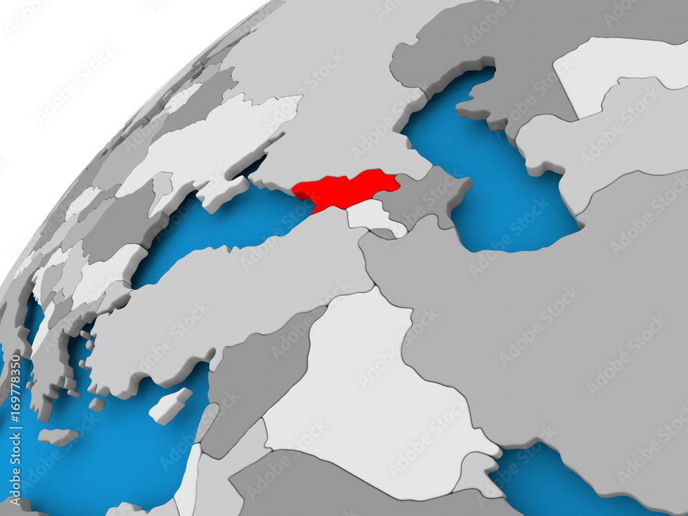 Fototapeta premium Map of Georgia in red